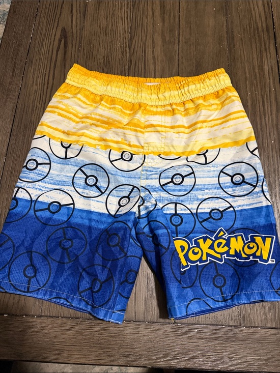 Pokemon Other - Pokemon Yellow and Blue Kids Swim Trunks